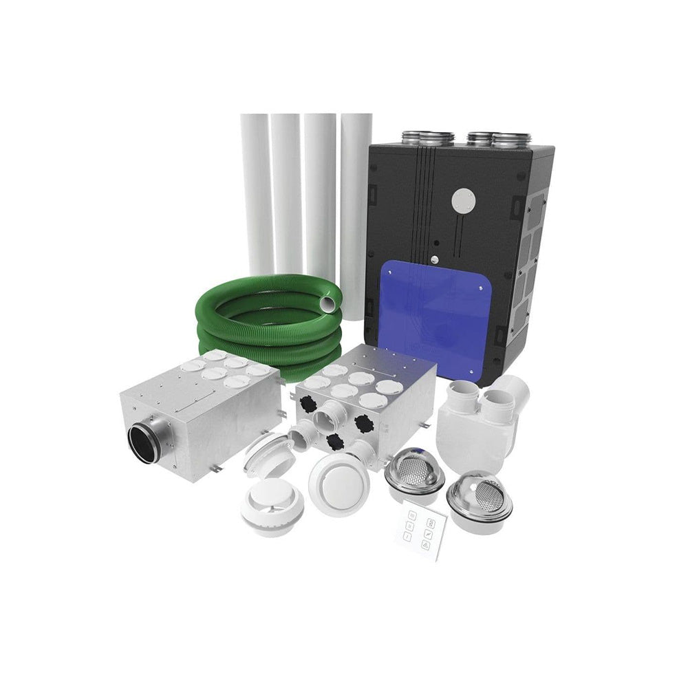 Blauberg Komfort 3-Bed Flat or Apartment Vertical MVHR Heat Recovery Ventilation Kit EC-S5B-270-AK3 - Clean Air Direct