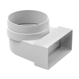 National Ventilation MONV5644 Rectangular Flat Duct 204 x 60 mm Elbow Bend 90 Degree 102 mm Adaptor
